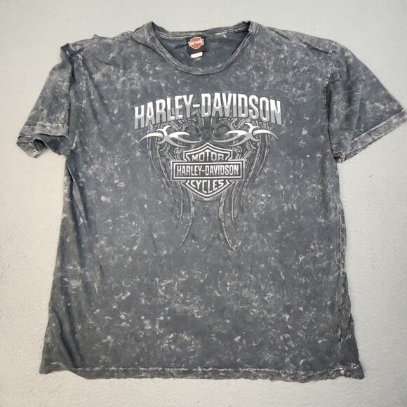 Harley-Davidson Other - Harley-Davidson Shirt Mens 2XL Orlando Florida AOP Goth Tattoo Afflic Style Gray